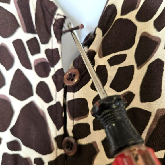 LTS Long Tall Sally Giraffe Print Flowy Maxi Dress US 12 Viscose Short Sleeves - Picture 6 of 15